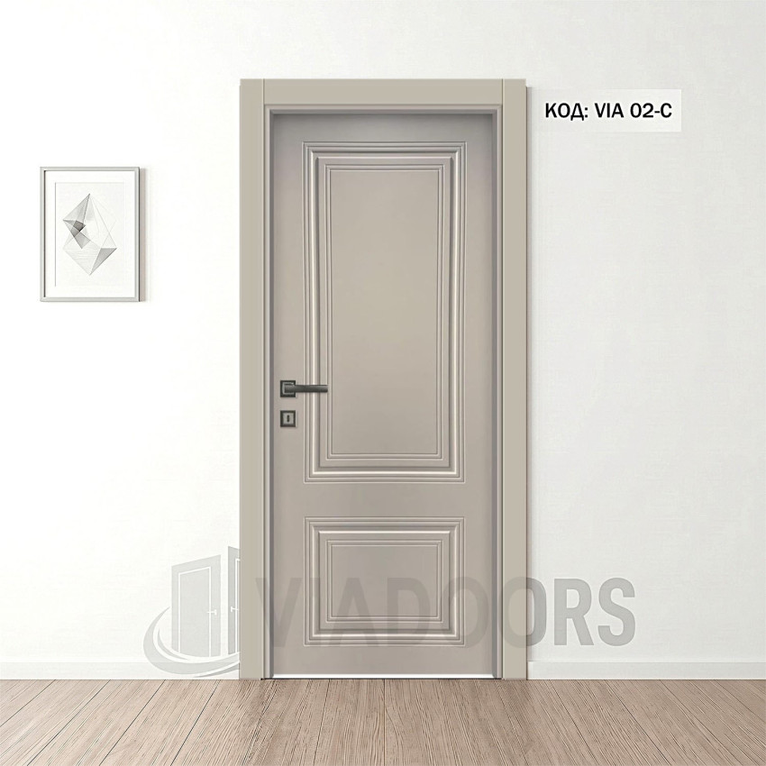 Интериорна врата MDF 12 мм капучино мат 70x201 см – лукс и по-тесни отвори, включен обков