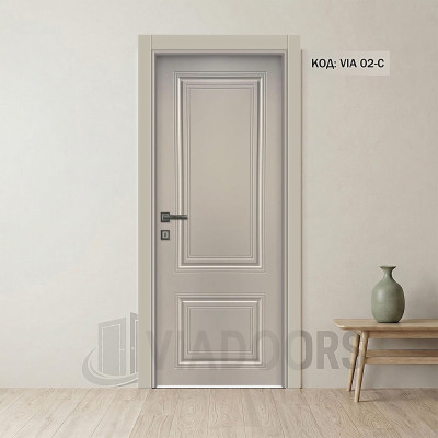 Интериорна врата MDF 12 мм капучино мат 70x201 см – лукс и по-тесни отвори, включен обков