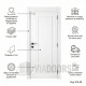 Интериорна врата MDF бяла меламин 80x201 см – стандартен размер с релефна рамка