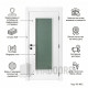 Интериорна врата MDF бяла меламин със стъкло 90x201 см – пълен комплект