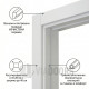 Интериорна врата MDF бяла меламин със стъкло 90x201 см – пълен комплект