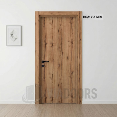 Интериорна врата MDF златен дъб антик 70x201 см – пълен комплект, компактен модел с натурална визия