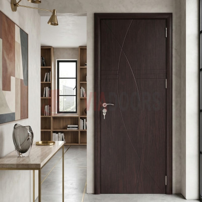 Интериорна врата MDF Плътна Тъмен Орех 201x80см – Пълен комплект