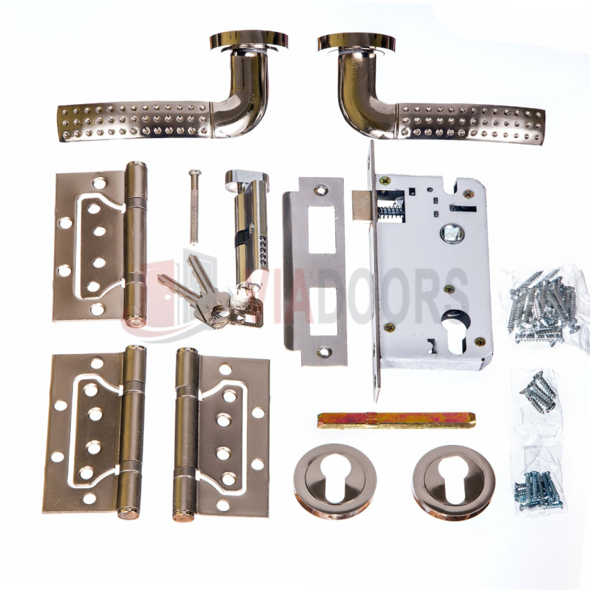 Интериорна врата MDF Плътна Тъмен Орех 201x80см – Пълен комплект