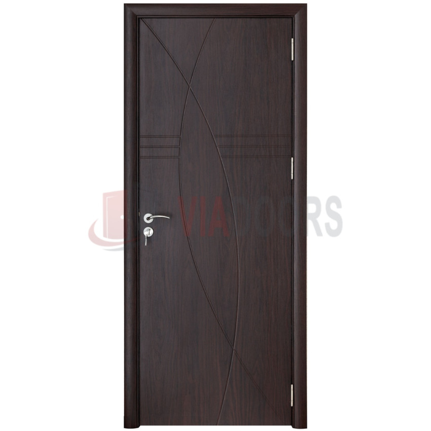 Интериорна врата MDF Плътна Тъмен Орех 201x80см – Пълен комплект