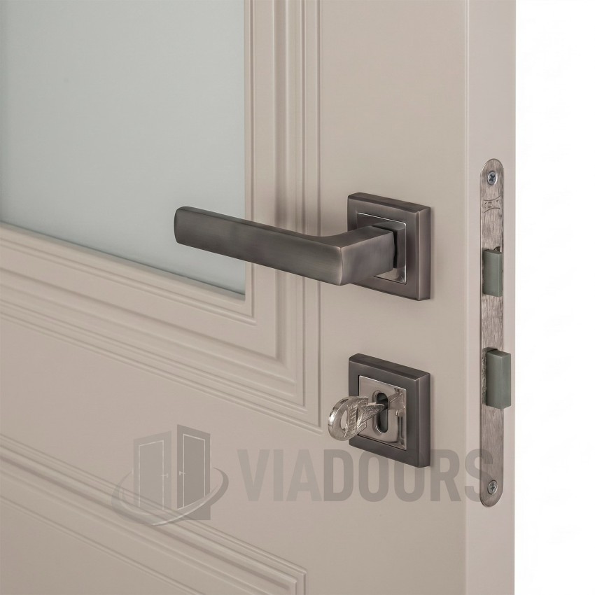 Интериорна врата MDF 12 мм със стъкло капучино мат 90x201 см – луксозен фрезован модел с включен обков