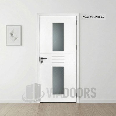 Интериорна врата MDF със стъкло бяла 90x201 см – модерен модел с изчистен дизайн