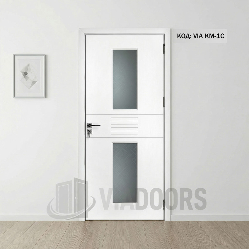 Интериорна врата MDF със стъкло бяла 90x201 см – модерен модел с изчистен дизайн