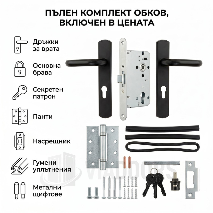 Метална сервизна врата от поцинкована стомана – индустриален метален финиш