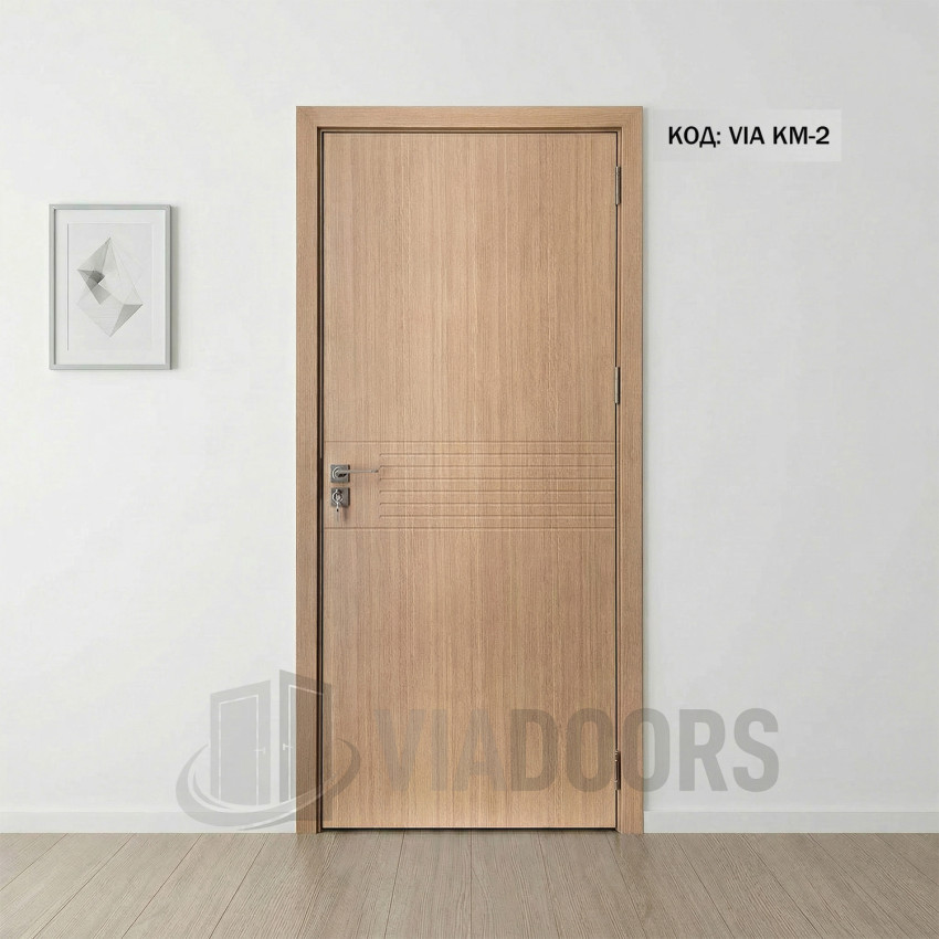 Интериорна врата MDF златен дъб 80x201 см – стандартен размер, пълен комплект