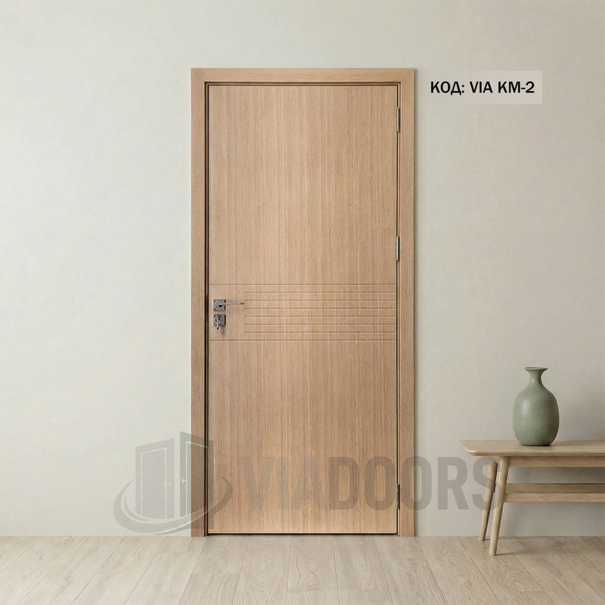 Интериорна врата MDF златен дъб 80x201 см – стандартен размер, пълен комплект
