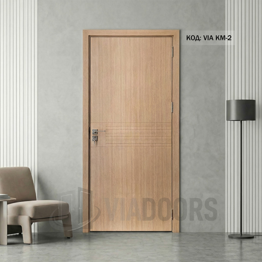Интериорна врата MDF златен дъб 80x201 см – стандартен размер, пълен комплект