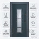 Луксозна Outdoor входна врата антрацит с термомост и стъкло 92x202 см