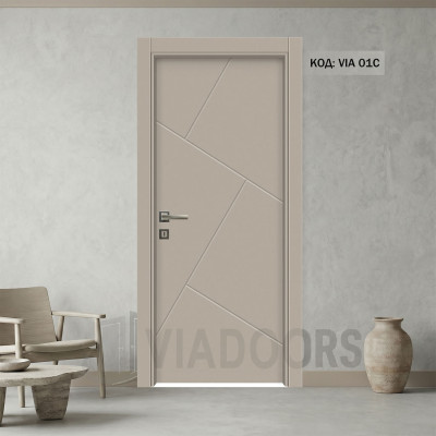 Интериорна врата MDF капучино 70x201 см – боядисан модел за малки отвори, пълен комплект