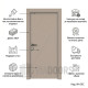 Интериорна врата MDF капучино 80x201 см – боядисан модерен дизайн, пълен комплект