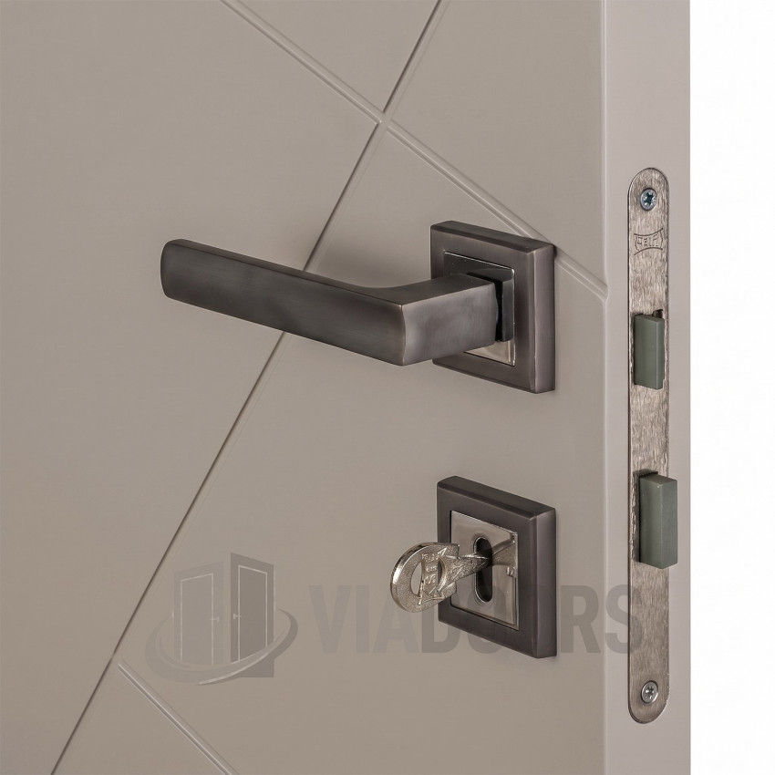 Интериорна врата MDF капучино 80x201 см – боядисан модерен дизайн, пълен комплект