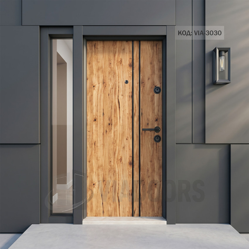 Външна блиндирана входна врата дъб антик 92x202 см – Outdoor модел с шумоизолация