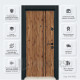 Външна блиндирана входна врата дъб антик 92x202 см – Outdoor модел с шумоизолация