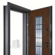 Луксозна Outdoor входна врата тъмен орех с термомост и стъкло 92x202 см