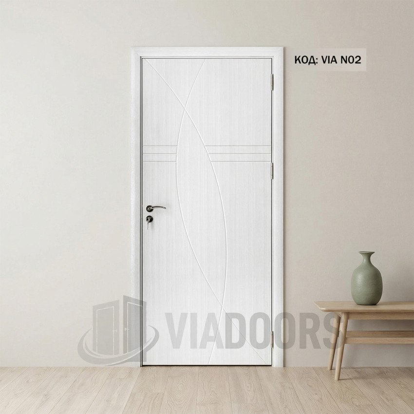 Интериорна врата MDF избелен дъб 90x201 см – светъл дизайн за широки отвори