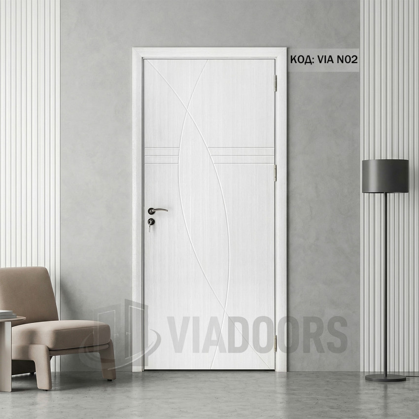 Интериорна врата MDF избелен дъб 90x201 см – светъл дизайн за широки отвори
