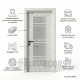 Интериорна врата MDF светъл дъб със стъкло 90x201 см – изчистен дизайн, пълен комплект