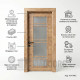 Интериорна врата MDF златен дъб със стъкло 90x201 см – за повече светлина, пълен комплект